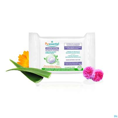 Sie sehen eine Packung Puressentiel Intimpflege Tuecher 25st, Produktbild: 05 Puressentiel Intimpflege Tuecher 25st, A-Nr.: 5839285 - 05