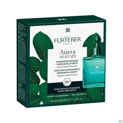 Sie sehen eine Packung Furterer Astera Head Spa Beruhigendes Konzentrat 50ml, Produktbild: 02 Furterer Astera Head Spa Beruhigendes Konzentrat 50ml, A-Nr.: 5778307 - 02