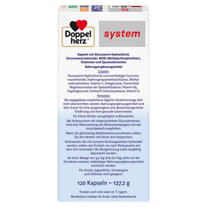 Doppelherz system Glucosamin 1000 + Curcuma Vegan, A-Nr.: 5689006 - 03