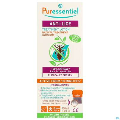 Puressentiel Aetherische Oele Laeuse-behandlung Rein Nat. +metallkamm 100ml, A-Nr.: 4844189 - 03