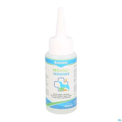 Sie sehen eine Packung Veterinaerprodukte Petvital Verminex Hund/katze 50ml, Produktbild: 01 Veterinaerprodukte Petvital Verminex Hund/katze 50ml, A-Nr.: 3203264 - 01