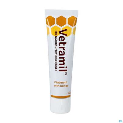 Sie sehen eine Packung Veterinaerprodukte Vetramil Honigsalbe 30g 1st, Produktbild: 09 Veterinaerprodukte Vetramil Honigsalbe 30g 1st, A-Nr.: 4789591 - 09