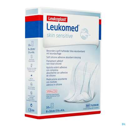 Wundverband Leukomed/skin Sensitive Vliesverband +auflage Steril 8x10cm 10st, A-Nr.: 5609042 - 02