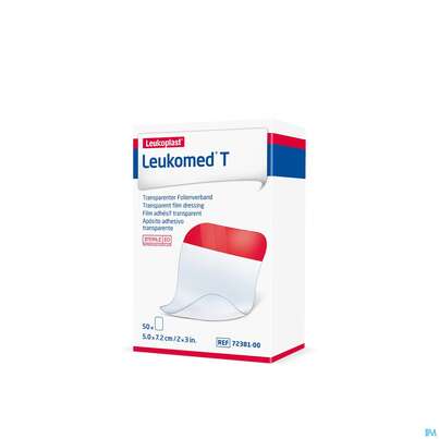 Sie sehen eine Packung Wundverband Leukomed/t Folienverband/o.auflage Steril 8x10cm 50st, Produktbild: 03 Wundverband Leukomed/t Folienverband/o.auflage Steril 8x10cm 50st, A-Nr.: 3072744 - 03