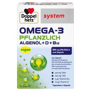 Doppelherz system OMEGA-3 PFLANZLICH Herzfunktion + Immunsystem, A-Nr.: 5677061 - 01
