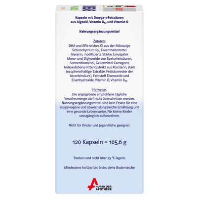 Sie sehen eine Packung Doppelherz system OMEGA-3 PFLANZLICH Herzfunktion + Immunsystem, Produktbild: 04 Doppelherz system OMEGA-3 PFLANZLICH Herzfunktion + Immunsystem, A-Nr.: 5677061 - 04