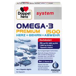 Doppelherz system OMEGA-3 PREMIUM 1500 HERZ + GEHIRN + ABWEHR, A-Nr.: 5677196 - 01