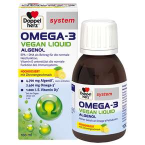 Doppelherz system OMEGA-3 VEGAN LIQUID Herzfunktion + Immunsystem, A-Nr.: 5677581 - 01