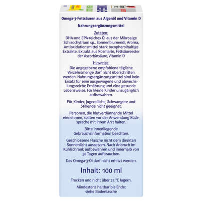Sie sehen eine Packung Doppelherz system OMEGA-3 VEGAN LIQUID Herzfunktion + Immunsystem, Produktbild: 03 Doppelherz system OMEGA-3 VEGAN LIQUID Herzfunktion + Immunsystem, A-Nr.: 5677581 - 03