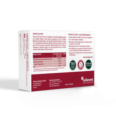 Montmorency Sauerkirschsaft + Sauerkirsch-Extrakt in einer Kapsel | Cherry PLUS Forte, A-Nr.: 5940067 - 05