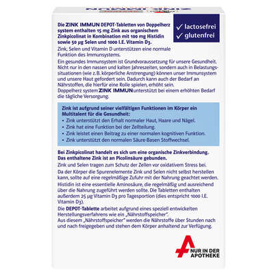 Doppelherz system ZINK IMMUN DEPOT + Histidin + D + Selen, A-Nr.: 5677919 - 04