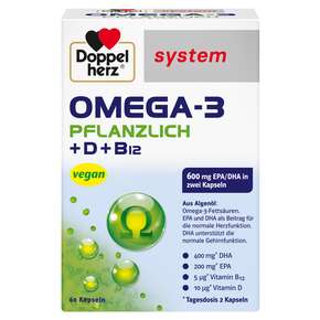 Doppelherz system OMEGA-3 PFLANZLICH Herzfunktion + Immunsystem, A-Nr.: 4766130 - 01