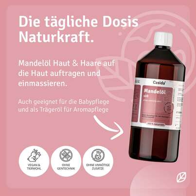Sie sehen eine Packung Mandelöl süß Naturrein, Produktbild: 03 Mandelöl süß Naturrein, A-Nr.: 5752437 - 03