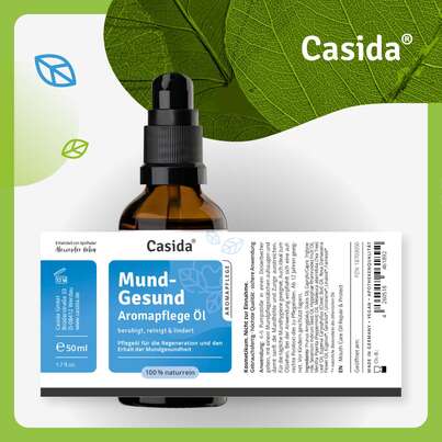 Sie sehen eine Packung Mund-Gesund Aromapflege Öl, Produktbild: 08 Mund-Gesund Aromapflege Öl, A-Nr.: 5758144 - 08