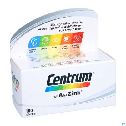 Sie sehen eine Packung Centrum Tabl A-zink 100st, Produktbild: 05 Centrum Tabl A-zink 100st, A-Nr.: 4555456 - 05