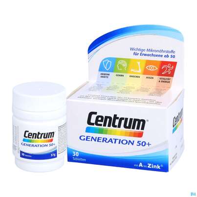 Sie sehen eine Packung Centrum Tabl Generation 50+ 30st, Produktbild: 05 Centrum Tabl Generation 50+ 30st, A-Nr.: 4555462 - 05