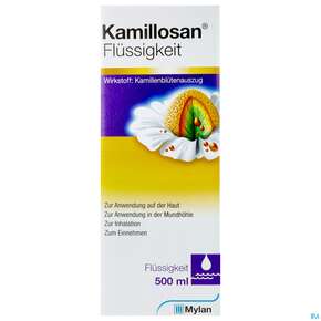 Sie sehen eine Packung Kamillosan Fluessigkeit 500ml, Produktbild: 01 Kamillosan Fluessigkeit 500ml, A-Nr.: 4465291 - 01