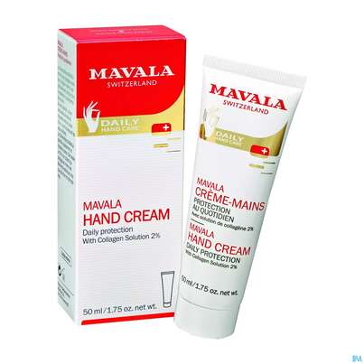 Sie sehen eine Packung Mavala Hand-creme +kollagen O.umverpackung 120ml, Produktbild: 01 Mavala Hand-creme +kollagen O.umverpackung 120ml, A-Nr.: 3284558 - 01