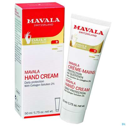 Sie sehen eine Packung Mavala Hand-creme +kollagen O.umverpackung 120ml, Produktbild: 02 Mavala Hand-creme +kollagen O.umverpackung 120ml, A-Nr.: 3284558 - 02
