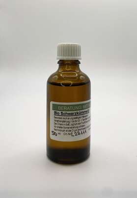 Sie sehen eine Packung Schwarzkümmelöl 50ml, Produktbild: 01 Schwarzkümmelöl 50ml, A-Nr.: 8008538 - 01