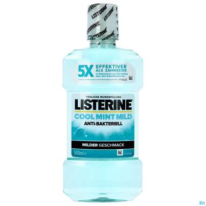 Sie sehen eine Packung Mundwasser/spuelung Listerine Coolmint-johnson+johnson Milder Geschmack 500ml, Produktbild: 01 Mundwasser/spuelung Listerine Coolmint-johnson+johnson Milder Geschmack 500ml, A-Nr.: 5340806 - 01