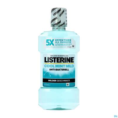 Sie sehen eine Packung Mundwasser/spuelung Listerine Coolmint-johnson+johnson Milder Geschmack 500ml, Produktbild: 02 Mundwasser/spuelung Listerine Coolmint-johnson+johnson Milder Geschmack 500ml, A-Nr.: 5340806 - 02