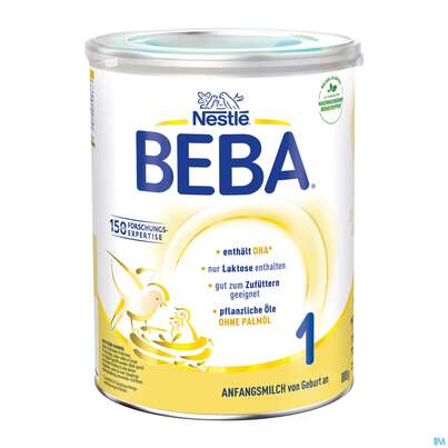Sie sehen eine Packung Beba 1 Von Geburt An 14508746 800g, Produktbild: 01 Beba 1 Von Geburt An 14508746 800g, A-Nr.: 1889429 - 01