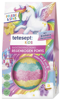 tetesept Kids Regenbogen Ponys Sprudelball 175g, A-Nr.: 5664928 - 01