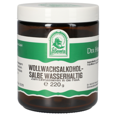 Sie sehen eine Packung WOLLWACHSALKOHOLSALBE WASSERHALTIG 220 G, Produktbild: 01 WOLLWACHSALKOHOLSALBE WASSERHALTIG 220 G, A-Nr.: 5650843 - 01