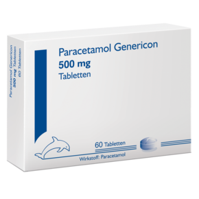 Sie sehen eine Packung Paracetamol Genericon bei Schmerzen und Fieber, Produktbild: 01 Paracetamol Genericon bei Schmerzen und Fieber, A-Nr.: 1181280 - 01