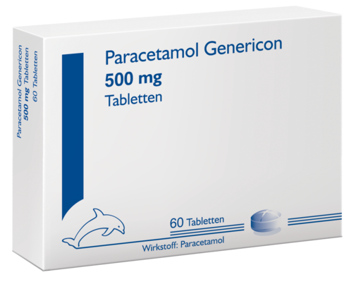 Sie sehen eine Packung Paracetamol Genericon bei Schmerzen und Fieber, Produktbild: 01 Paracetamol Genericon bei Schmerzen und Fieber, A-Nr.: 1181280 - 01