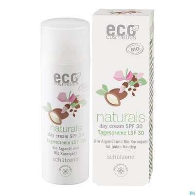 Sie sehen eine Packung Eco Cosmetics Naturals Tagescreme Lsf30 50ml, Produktbild: 01 Eco Cosmetics Naturals Tagescreme Lsf30 50ml, A-Nr.: 5963565 - 01