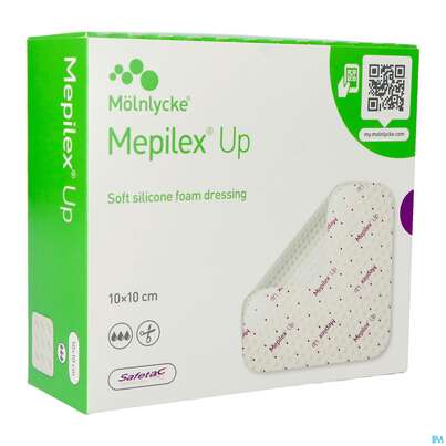 Sie sehen eine Packung Schaumverband Mepilex/silikon Up 10x10cm 10st, Produktbild: 02 Schaumverband Mepilex/silikon Up 10x10cm 10st, A-Nr.: 5900122 - 02