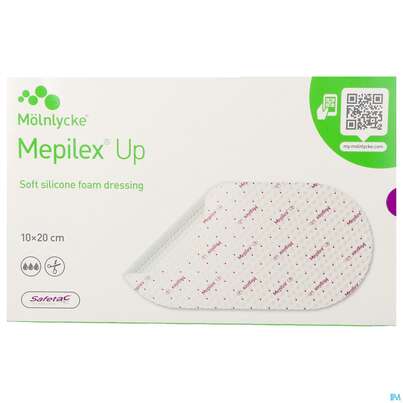 Sie sehen eine Packung Schaumverband Mepilex/silikon Up 10x20cm 10st, Produktbild: 01 Schaumverband Mepilex/silikon Up 10x20cm 10st, A-Nr.: 5900599 - 01