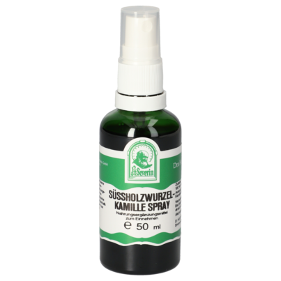 Sie sehen eine Packung SUESSHOLZWURZEL-KAMILLE SPRAY 50 ML, Produktbild: 01 SUESSHOLZWURZEL-KAMILLE SPRAY 50 ML, A-Nr.: 5718914 - 01