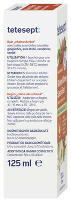 Sie sehen eine Packung TETESEPT Rücken Wärme Spezial Bad 125ML, Produktbild: 04 TETESEPT Rücken Wärme Spezial Bad 125ML, A-Nr.: 6003442 - 04