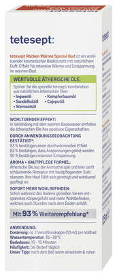 Sie sehen eine Packung TETESEPT Rücken Wärme Spezial Bad 125ML, Produktbild: 05 TETESEPT Rücken Wärme Spezial Bad 125ML, A-Nr.: 6003442 - 05