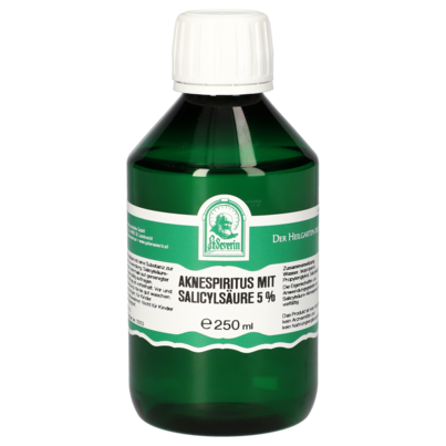 Sie sehen eine Packung AKNESPIRITUS MIT SALICYLSAEURE 5% 250ML, Produktbild: 01 AKNESPIRITUS MIT SALICYLSAEURE 5% 250ML, A-Nr.: 5724582 - 01