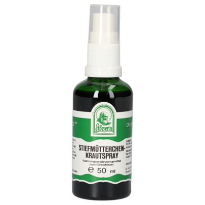 Sie sehen eine Packung STIEFMÜTTERCHENKRAUT SPRAY 50 ML, Produktbild: 01 STIEFMÜTTERCHENKRAUT SPRAY 50 ML, A-Nr.: 4484992 - 01