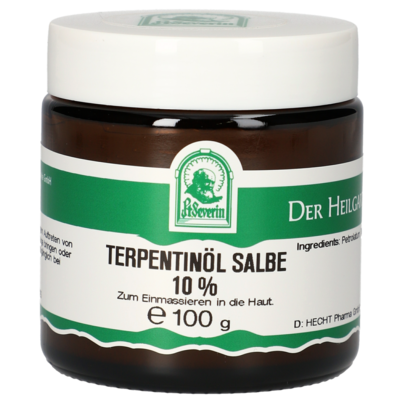 Sie sehen eine Packung TERPENTINOEL SALBE 10% 100 G, Produktbild: 01 TERPENTINOEL SALBE 10% 100 G, A-Nr.: 5340367 - 01