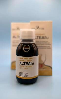 Sie sehen eine Packung Unifarco Saft Alteaflu Husten 150ml, Produktbild: 02 Unifarco Saft Alteaflu Husten 150ml, A-Nr.: 8007102 - 02