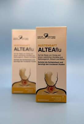 Sie sehen eine Packung Unifarco Saft Alteaflu Husten 150ml, Produktbild: 01 Unifarco Saft Alteaflu Husten 150ml, A-Nr.: 8007102 - 01