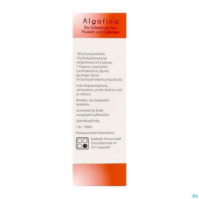 Algofina 10% Spray Z Anw.auf Der Haut Lösung 50ml, A-Nr.: 4478336 - 06