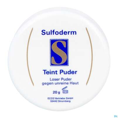 Sie sehen eine Packung Sulfoderm S Teint Gesichtspuder 20g, Produktbild: 23 Sulfoderm S Teint Gesichtspuder 20g, A-Nr.: 0645317 - 23