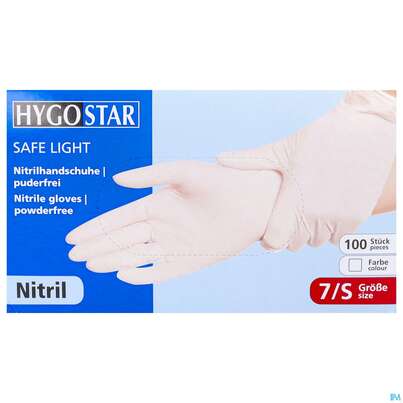 Untersuchungshandschuhe Nitril/unsteril Puderfrei/hypoallergen Safe Light Weiss S 27069 100st, A-Nr.: 3049395 - 01
