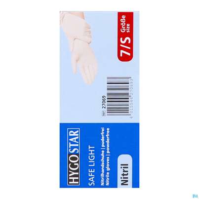 Untersuchungshandschuhe Nitril/unsteril Puderfrei/hypoallergen Safe Light Weiss S 27069 100st, A-Nr.: 3049395 - 10