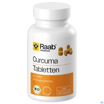 Sie sehen eine Packung Curcuma Tabl Bio Vegan -raab 300st, Produktbild: 02 Curcuma Tabl Bio Vegan -raab 300st, A-Nr.: 4350990 - 02