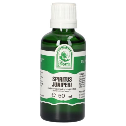 Sie sehen eine Packung SPIRITUS JUNIPERI 50 ML, Produktbild: 01 SPIRITUS JUNIPERI 50 ML, A-Nr.: 5072412 - 01