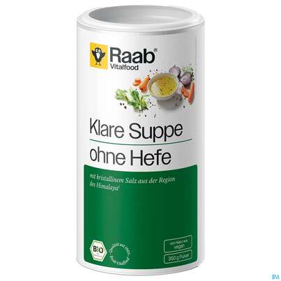 Sie sehen eine Packung Raab Bio Klare Suppe Ohne Hefe Pulver 350g, Produktbild: 02 Raab Bio Klare Suppe Ohne Hefe Pulver 350g, A-Nr.: 4367045 - 02