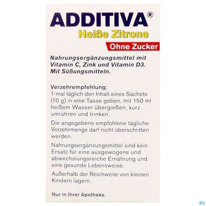 Additiva Pulver Heisse Zitrone Ohne Zucker 10st, A-Nr.: 5810092 - 06